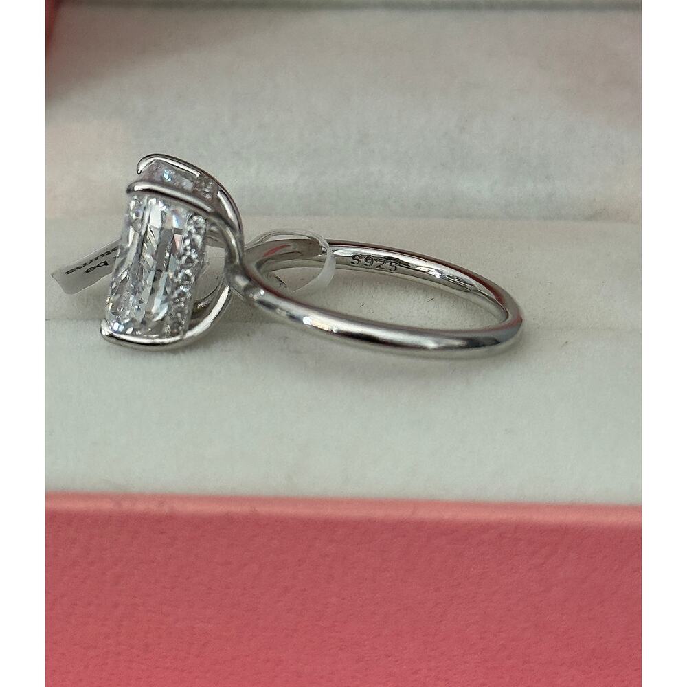 STUNNING Paffidy Size 6 Cushion Cut Ring 4.5CT 5A Grade Zirconia 925 Silver NEW - Picture 6 of 14